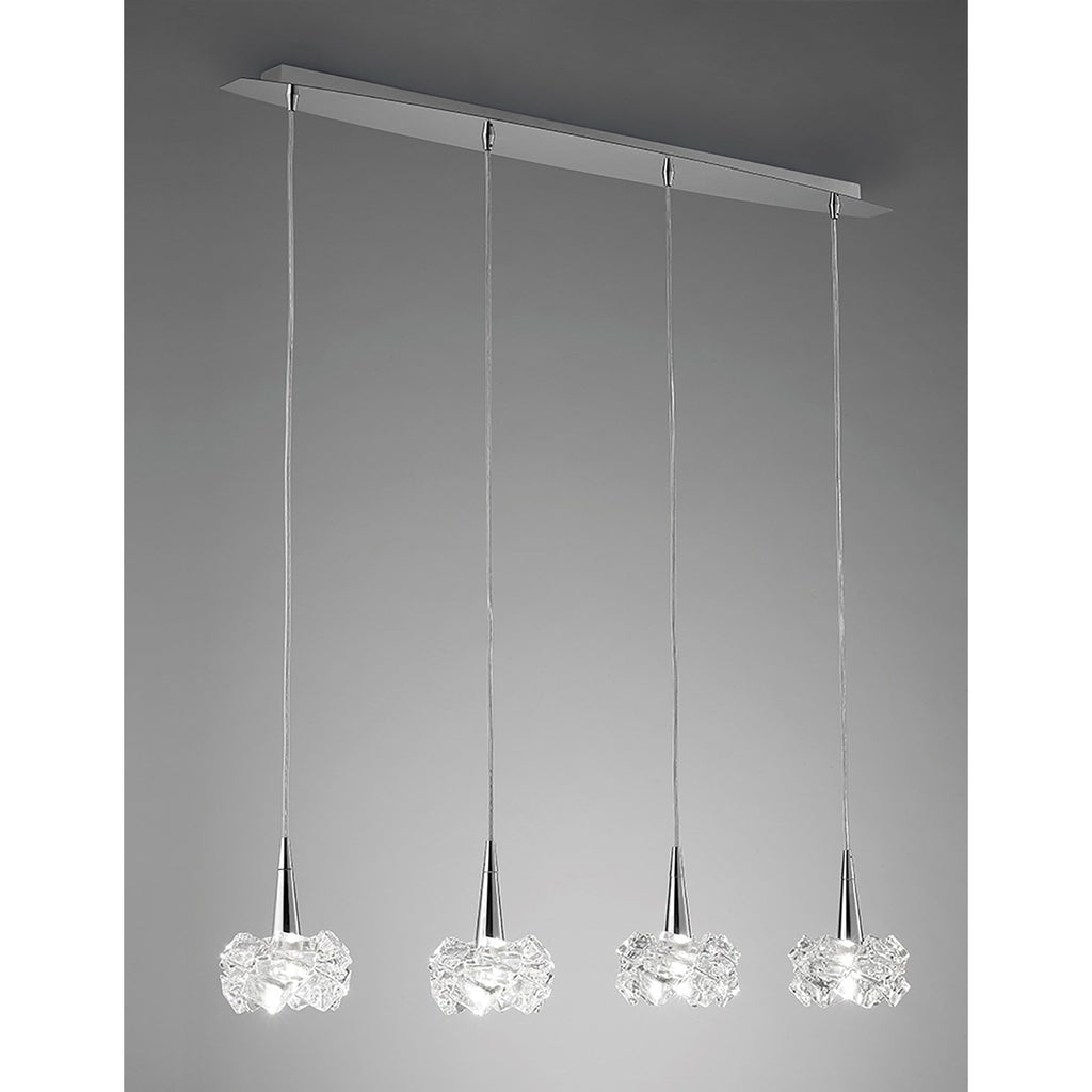 M3950 Artic Linear Pendant 4 Light G9 Line Polished Chrome