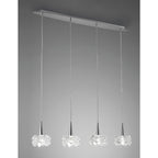 M3950 Artic Linear Pendant 4 Light G9 Line Polished Chrome