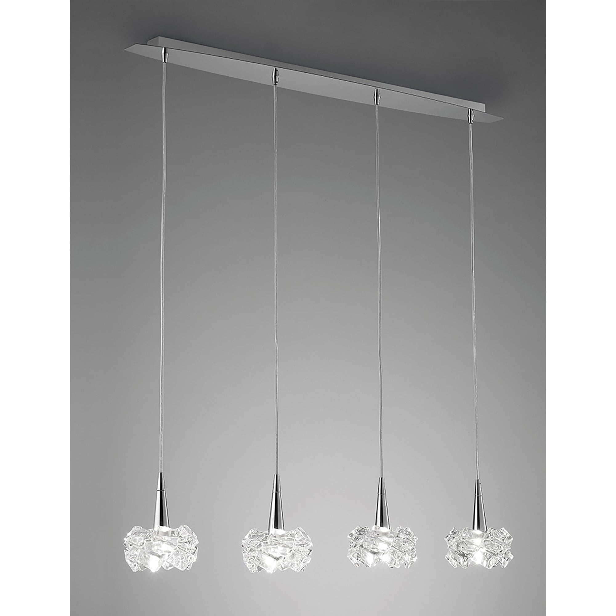 M3950 Artic Linear Pendant 4 Light G9 Line Polished Chrome