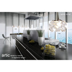 M3950 Artic Linear Pendant 4 Light G9 Line Polished Chrome