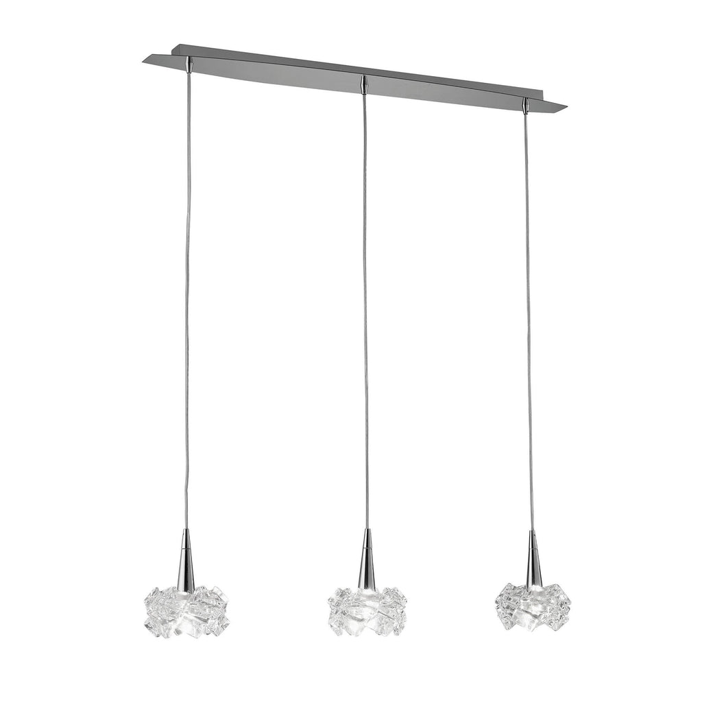 M3951 Artic Linear Pendant 3 Light G9 Line Small Polished Chrome