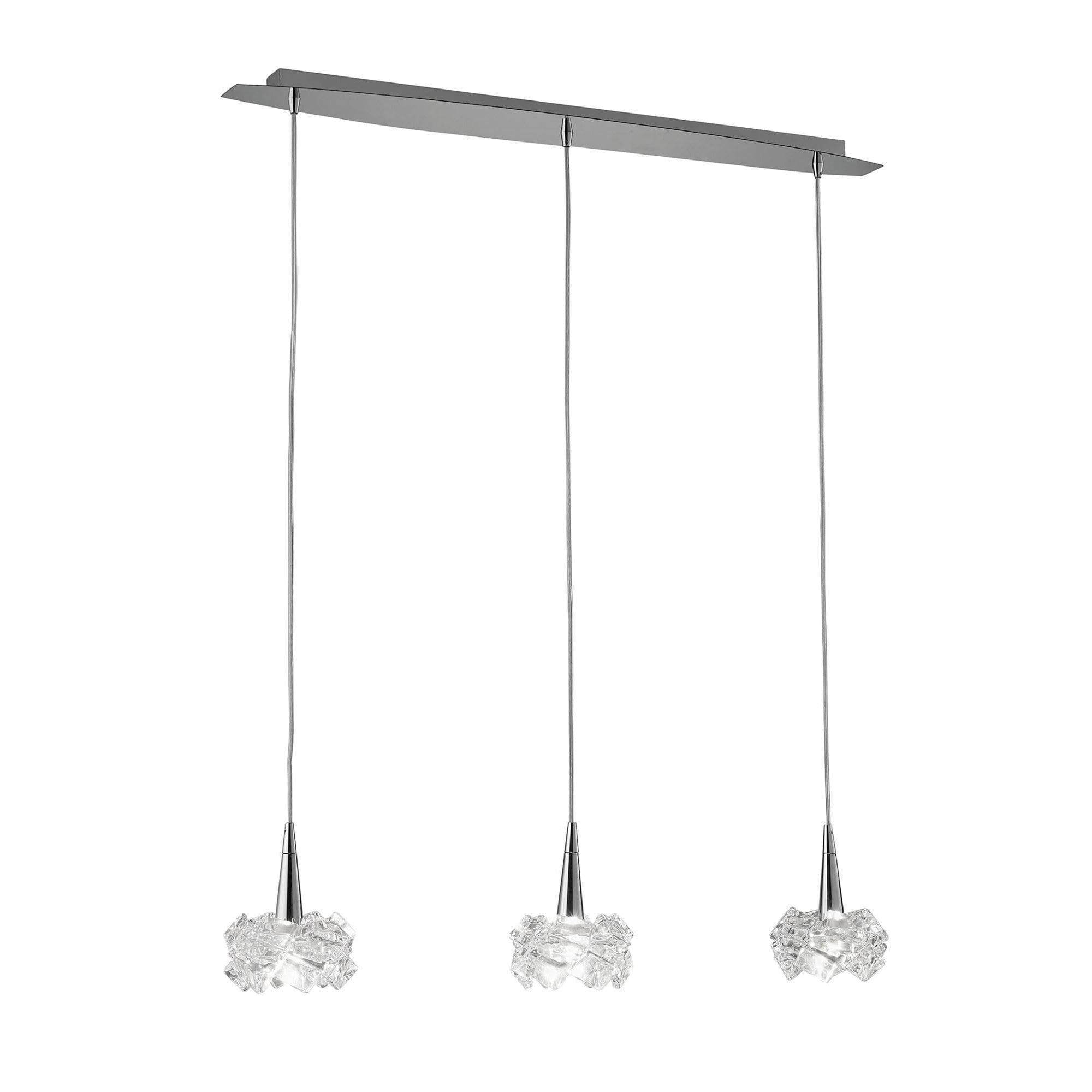 M3951 Artic Linear Pendant 3 Light G9 Line Small Polished Chrome