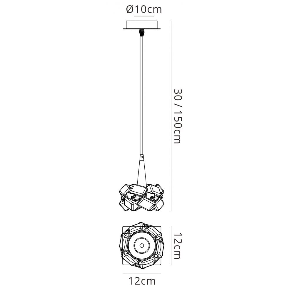 M3953 Artic Pendant 1 Light G9 Small Polished Chrome