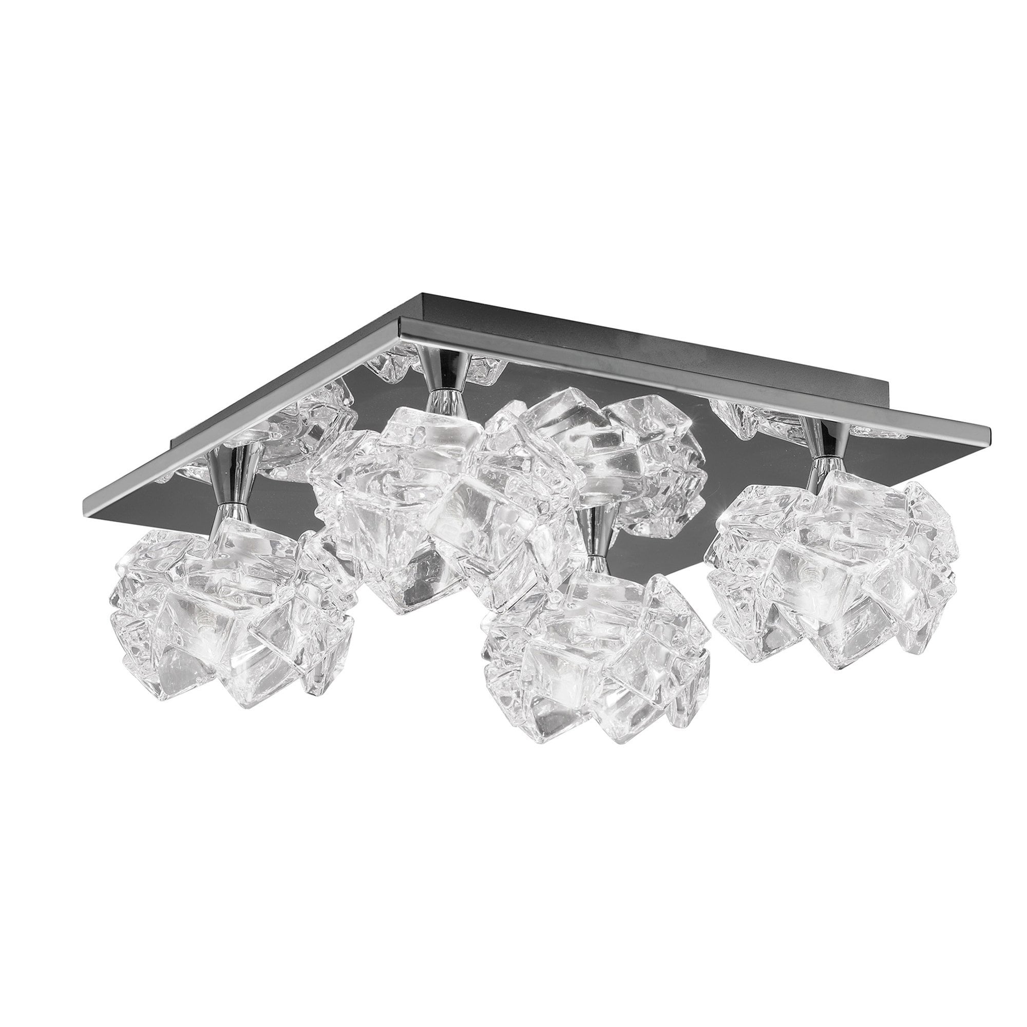 M3954 Artic Flush Ceiling 4 Light G9 Square Polished Chrome
