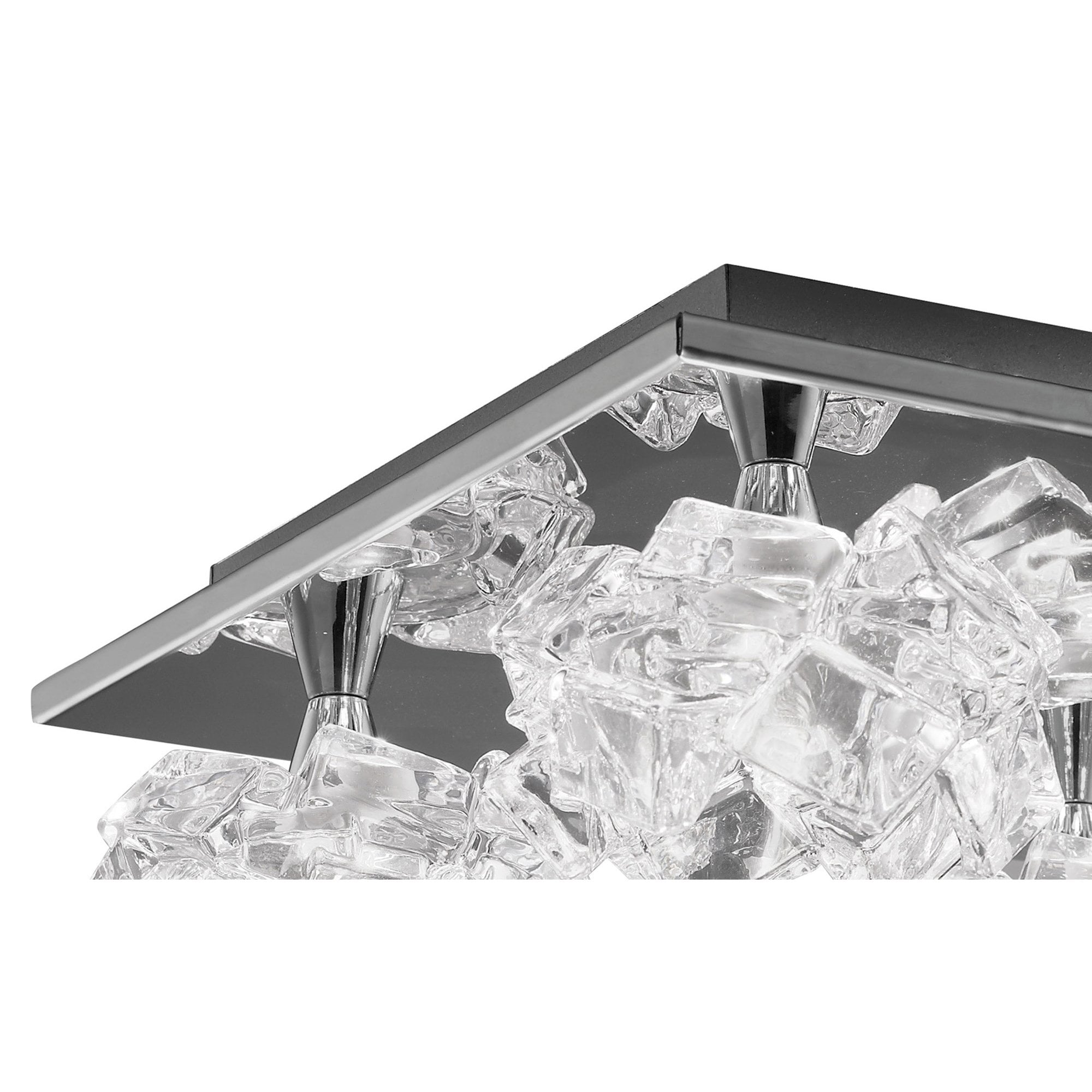 M3954 Artic Flush Ceiling 4 Light G9 Square Polished Chrome
