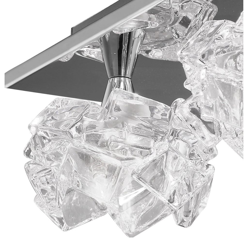 M3954 Artic Flush Ceiling 4 Light G9 Square Polished Chrome