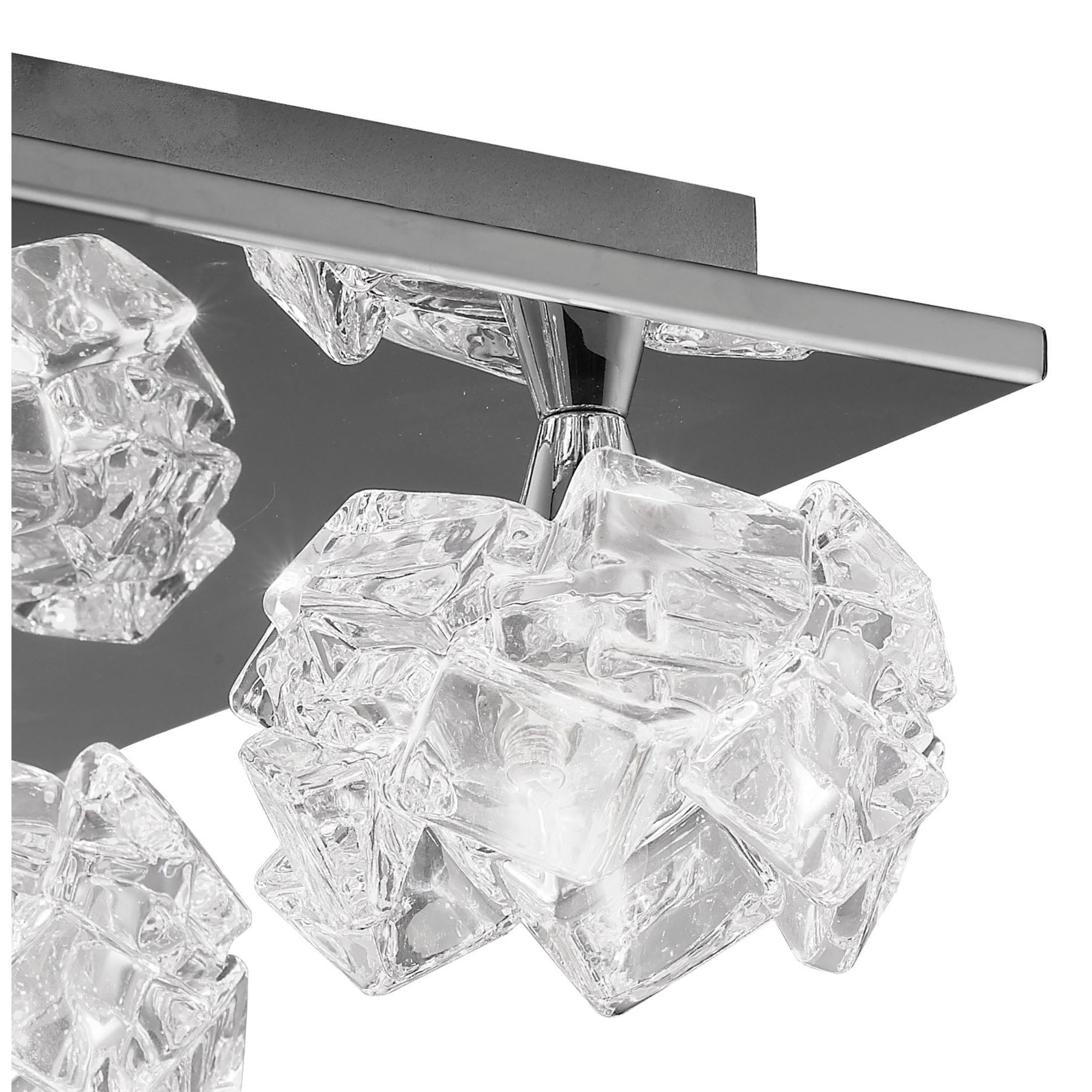 M3954 Artic Flush Ceiling 4 Light G9 Square Polished Chrome