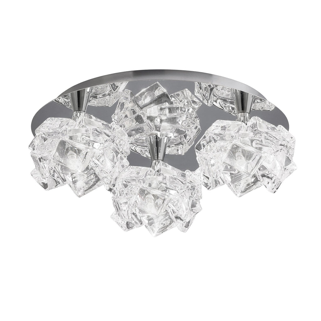 M3955 Artic Flush Ceiling 3 Light G9 Round Small Polished Chrome