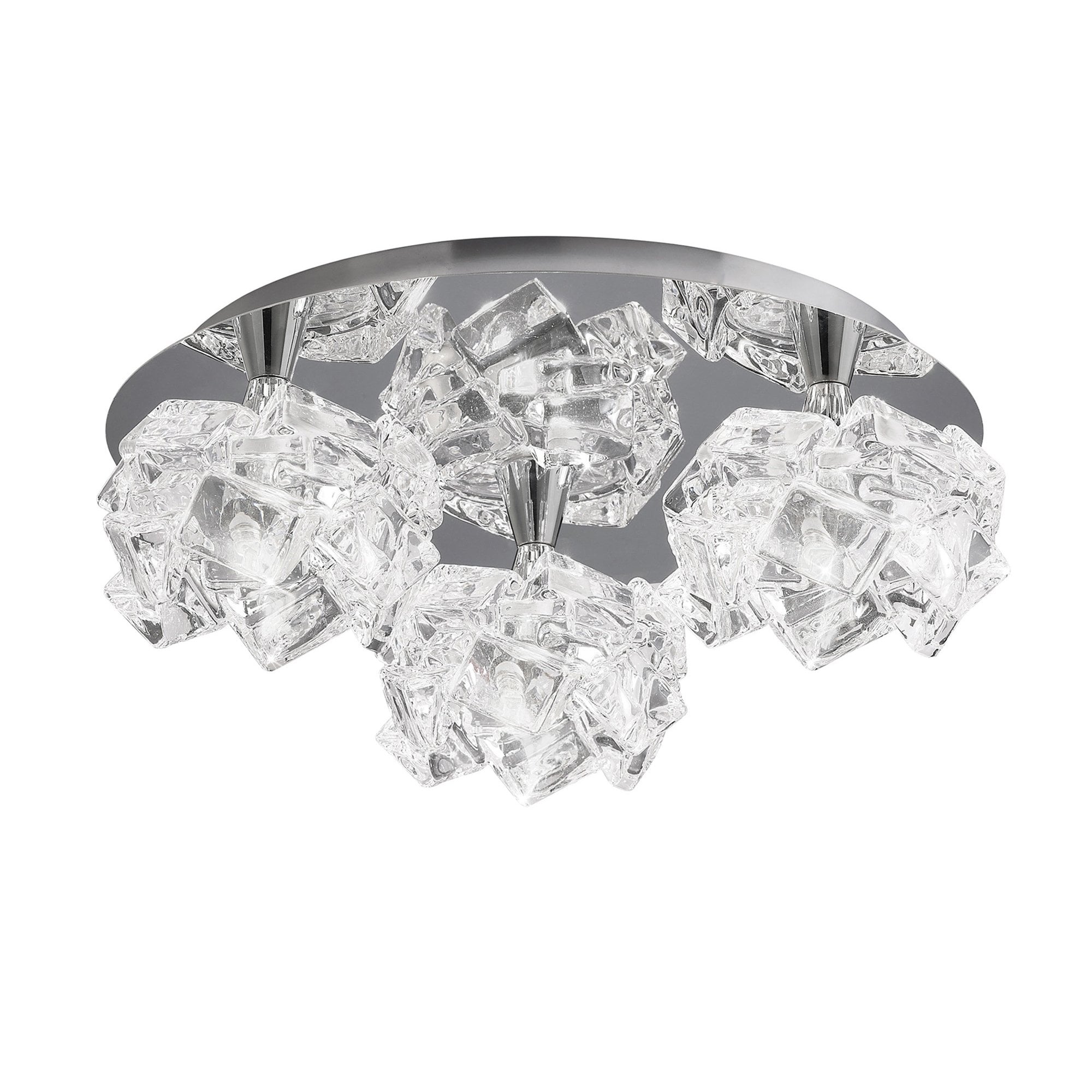 M3955 Artic Flush Ceiling 3 Light G9 Round Small Polished Chrome