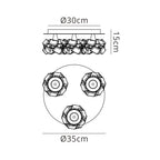 M3955 Artic Flush Ceiling 3 Light G9 Round Small Polished Chrome