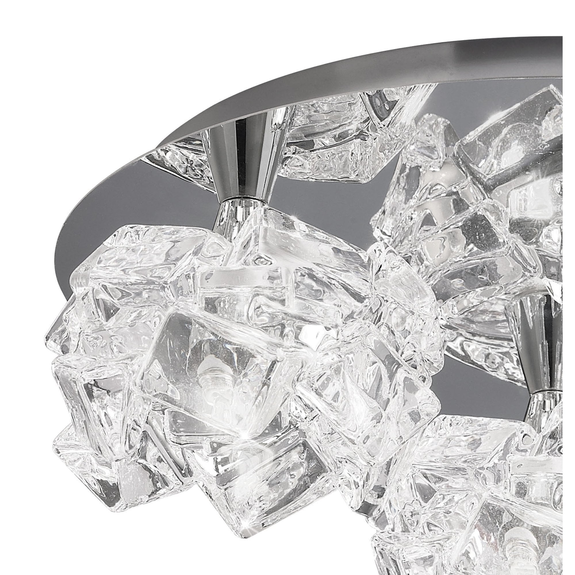 M3955 Artic Flush Ceiling 3 Light G9 Round Small Polished Chrome
