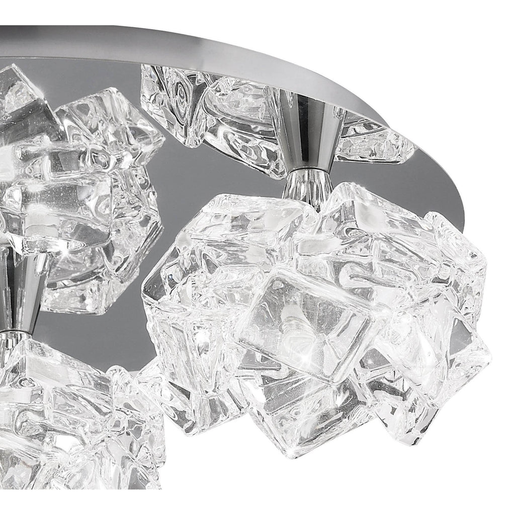 M3955 Artic Flush Ceiling 3 Light G9 Round Small Polished Chrome