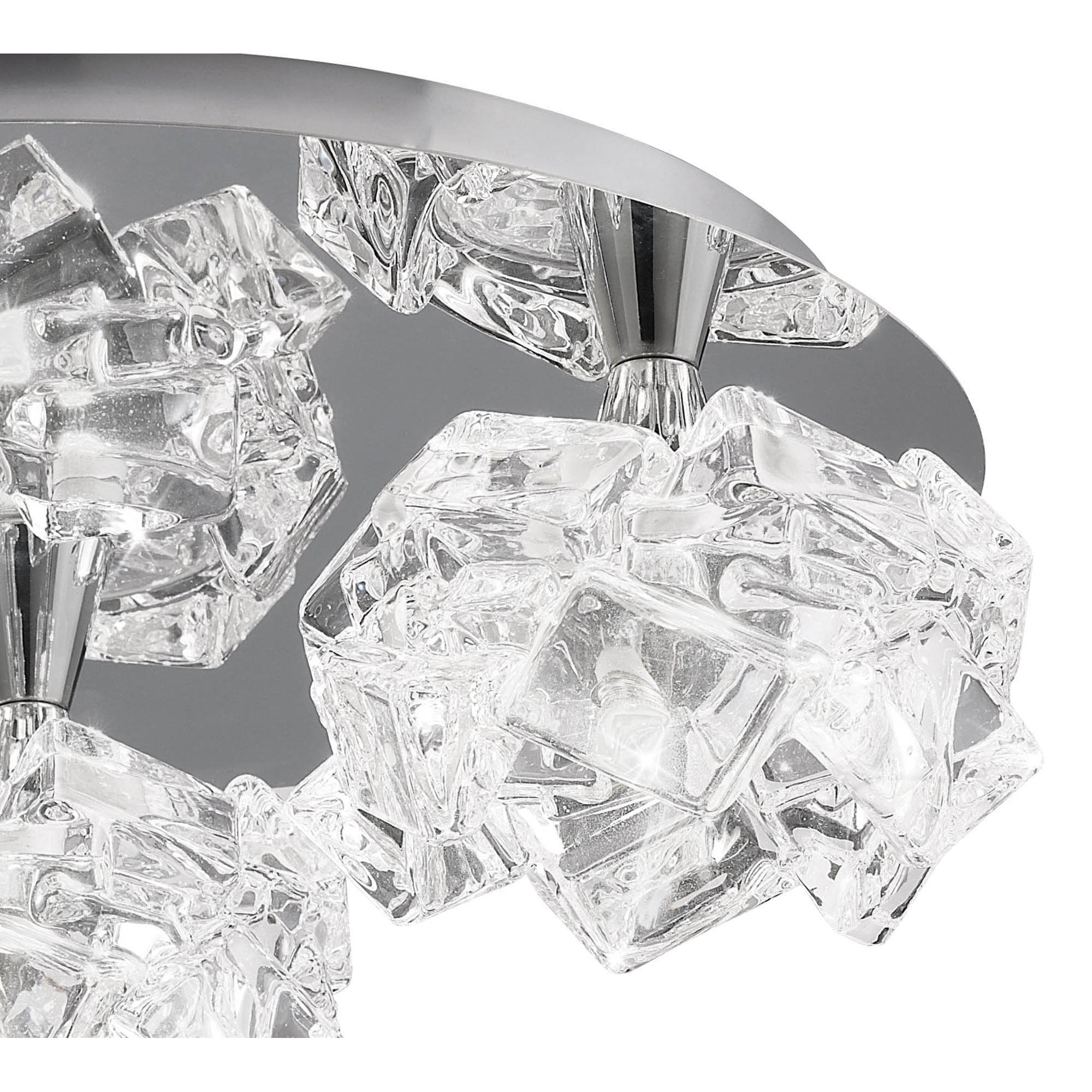 M3955 Artic Flush Ceiling 3 Light G9 Round Small Polished Chrome
