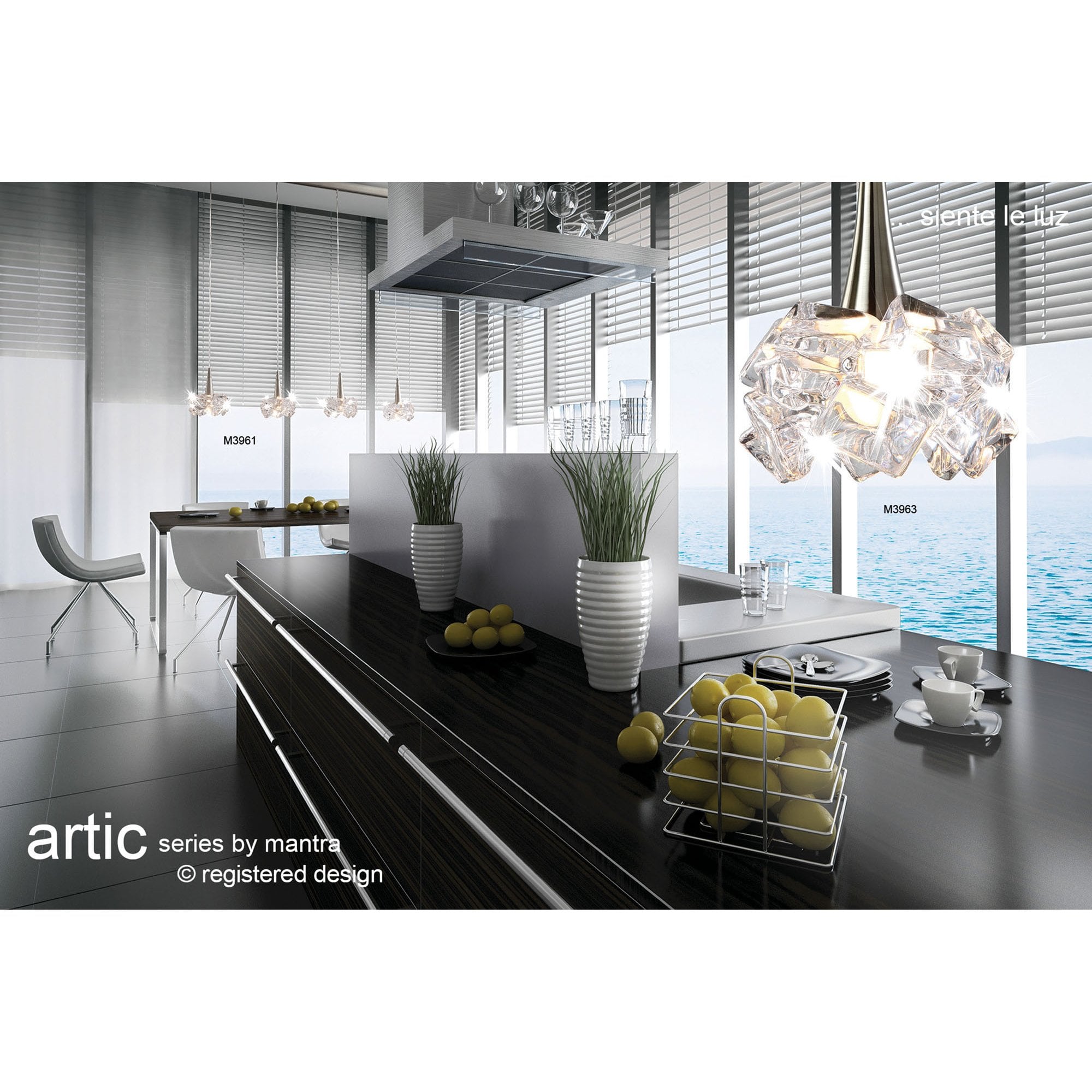 M3958 Artic Table Lamp 1 Light G9 Polished Chrome