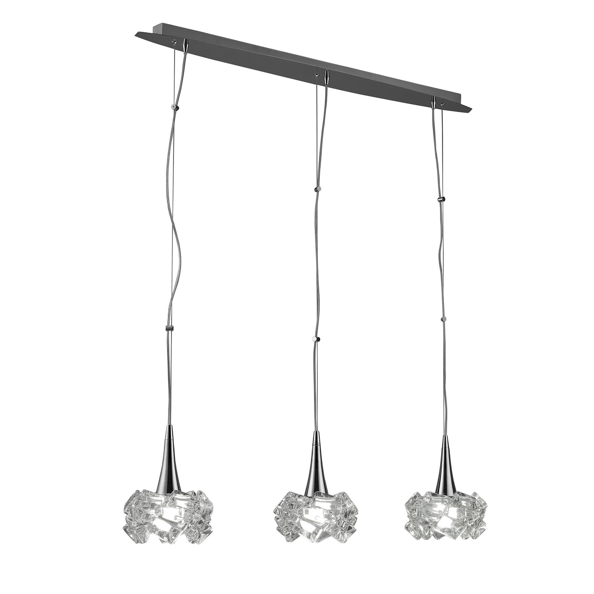 M3961 Artic Linear Pendant 3 Light E27 Line Large Polished Chrome