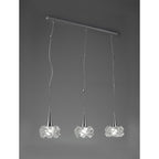 M3961 Artic Linear Pendant 3 Light E27 Line Large Polished Chrome