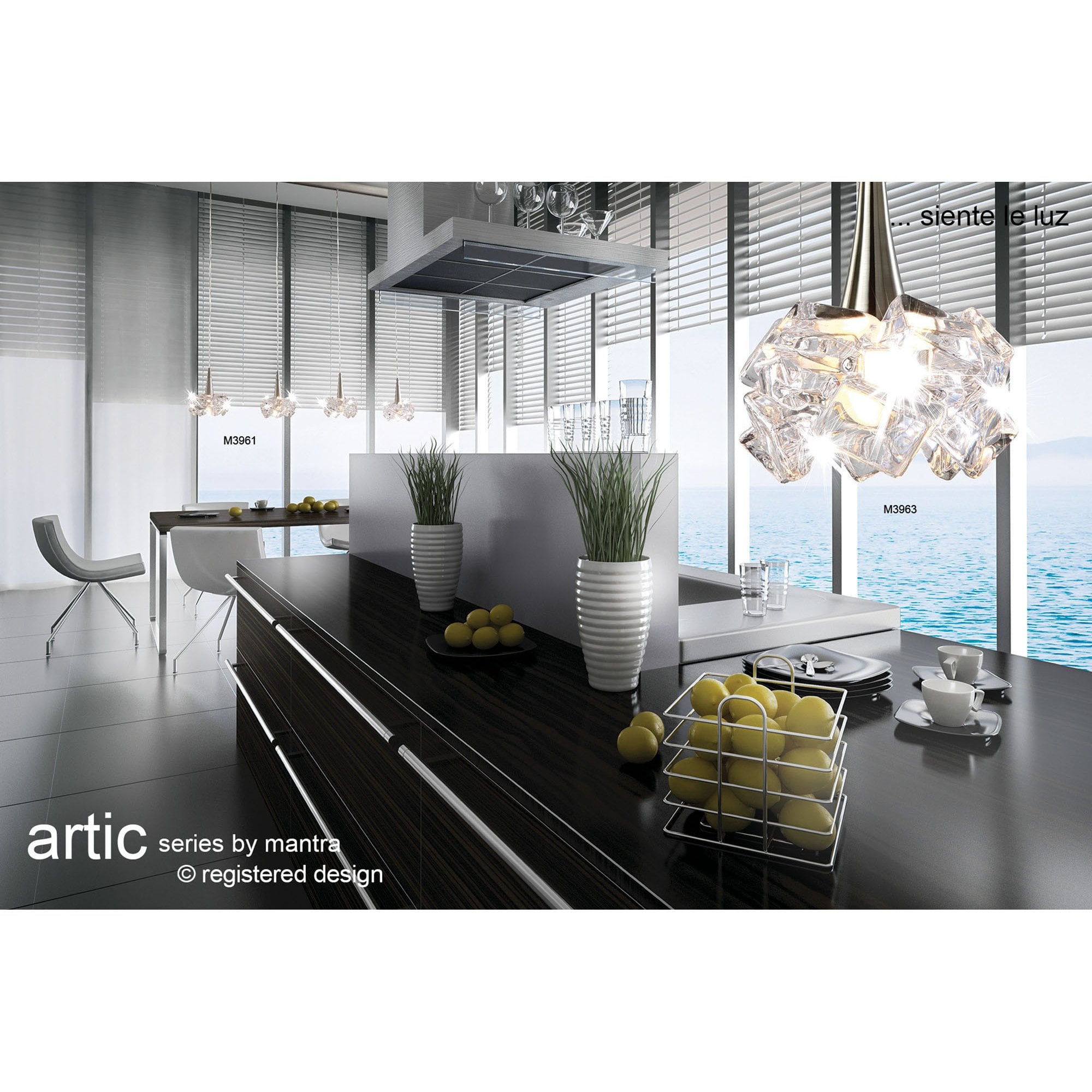 M3961 Artic Linear Pendant 3 Light E27 Line Large Polished Chrome