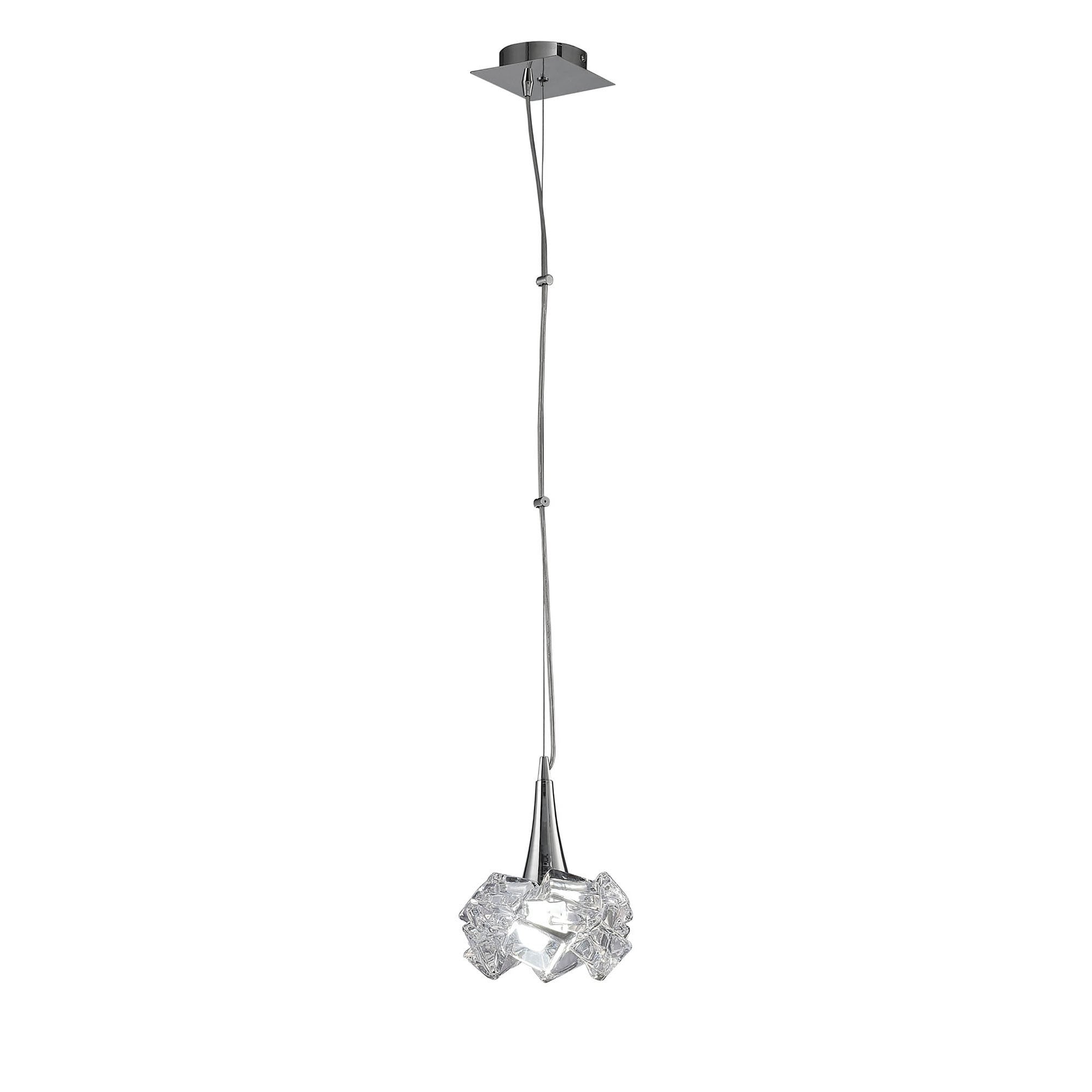 M3963 Artic Pendant 1 Light E27 Large Polished Chrome