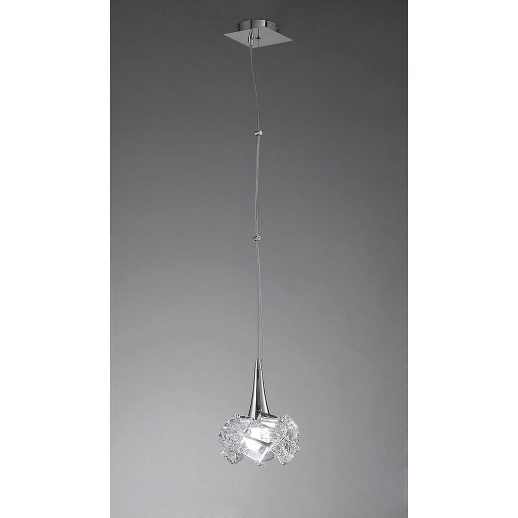M3963 Artic Pendant 1 Light E27 Large Polished Chrome