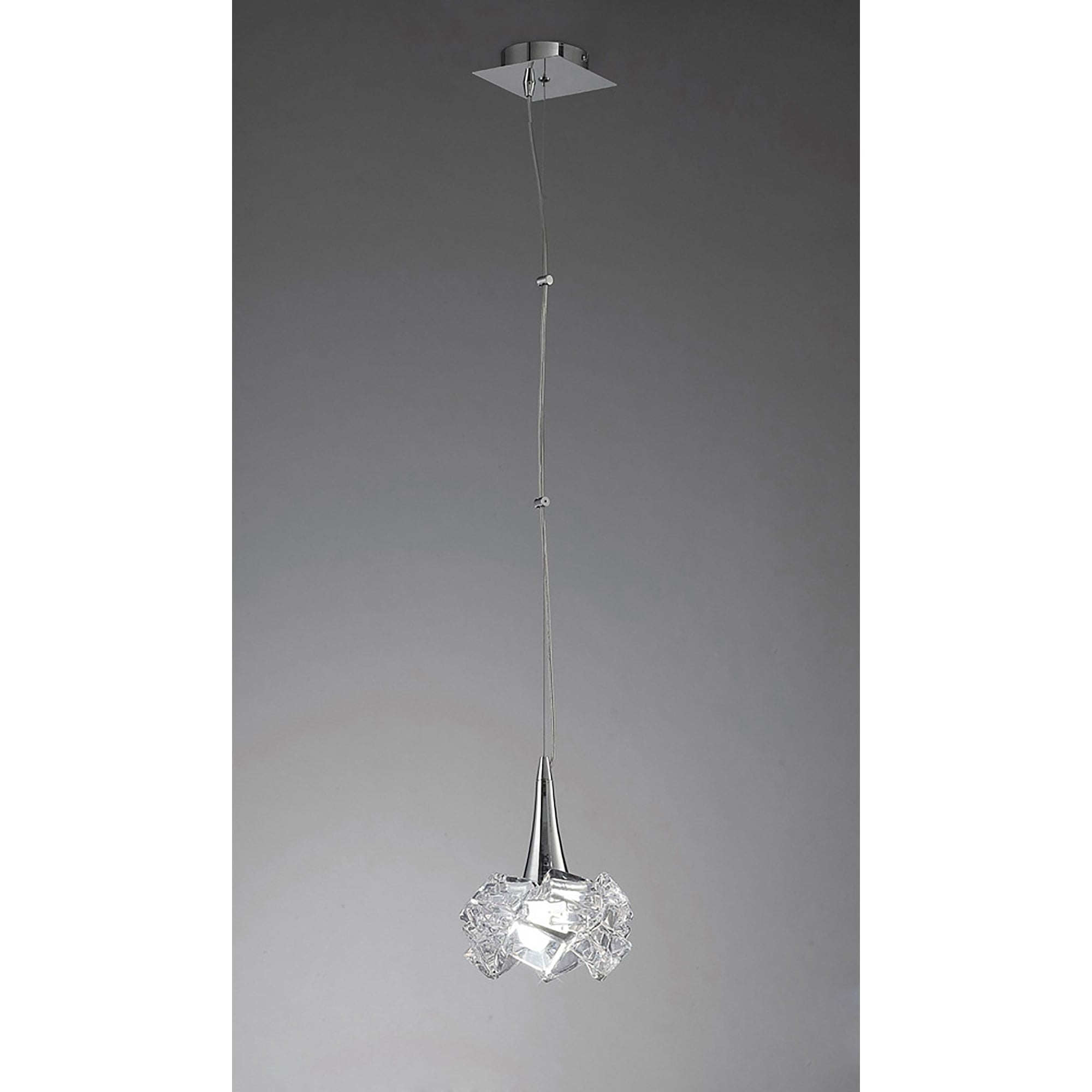 M3963 Artic Pendant 1 Light E27 Large Polished Chrome