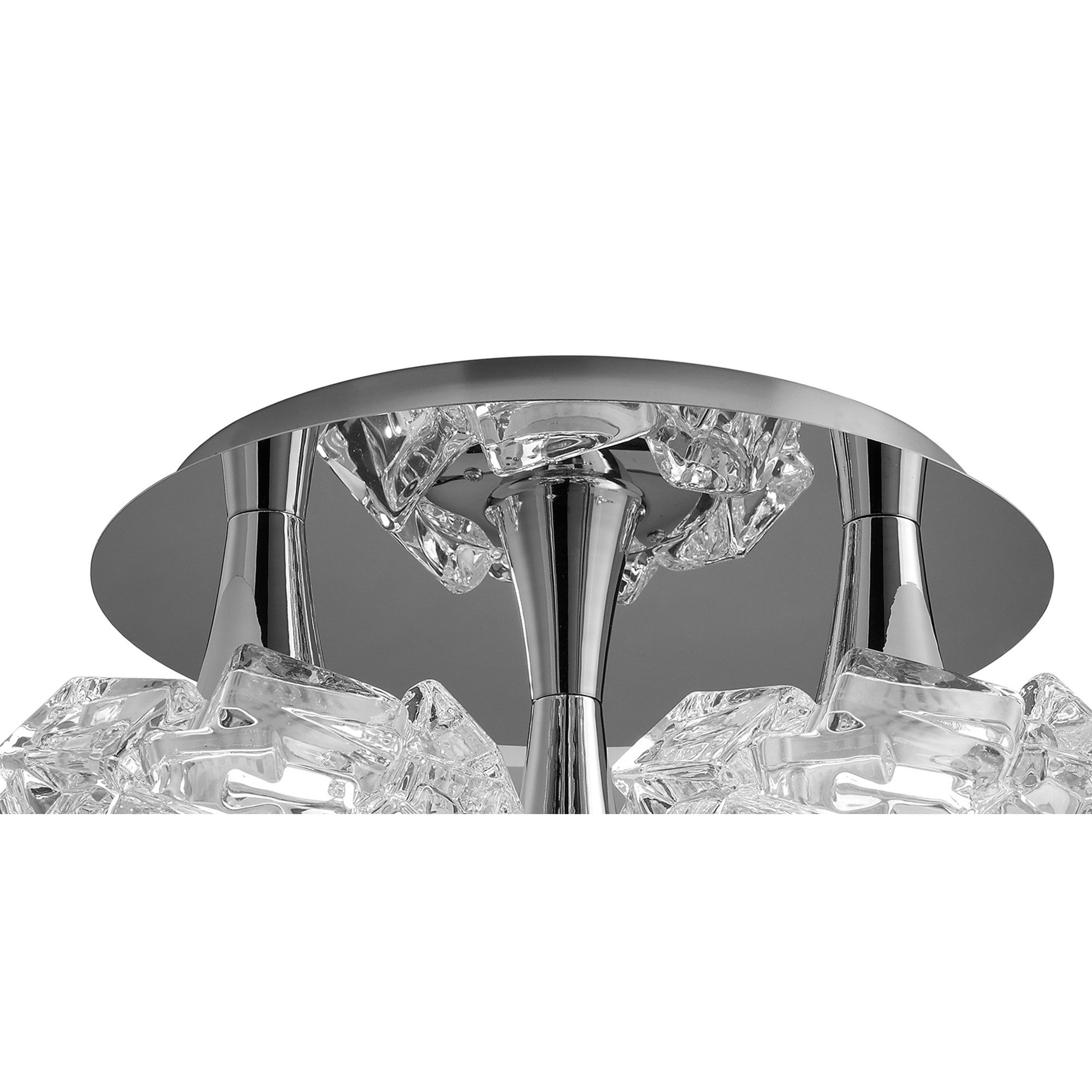 M3965 Artic Flush Ceiling 3 Light E27 Round Large Polished Chrome
