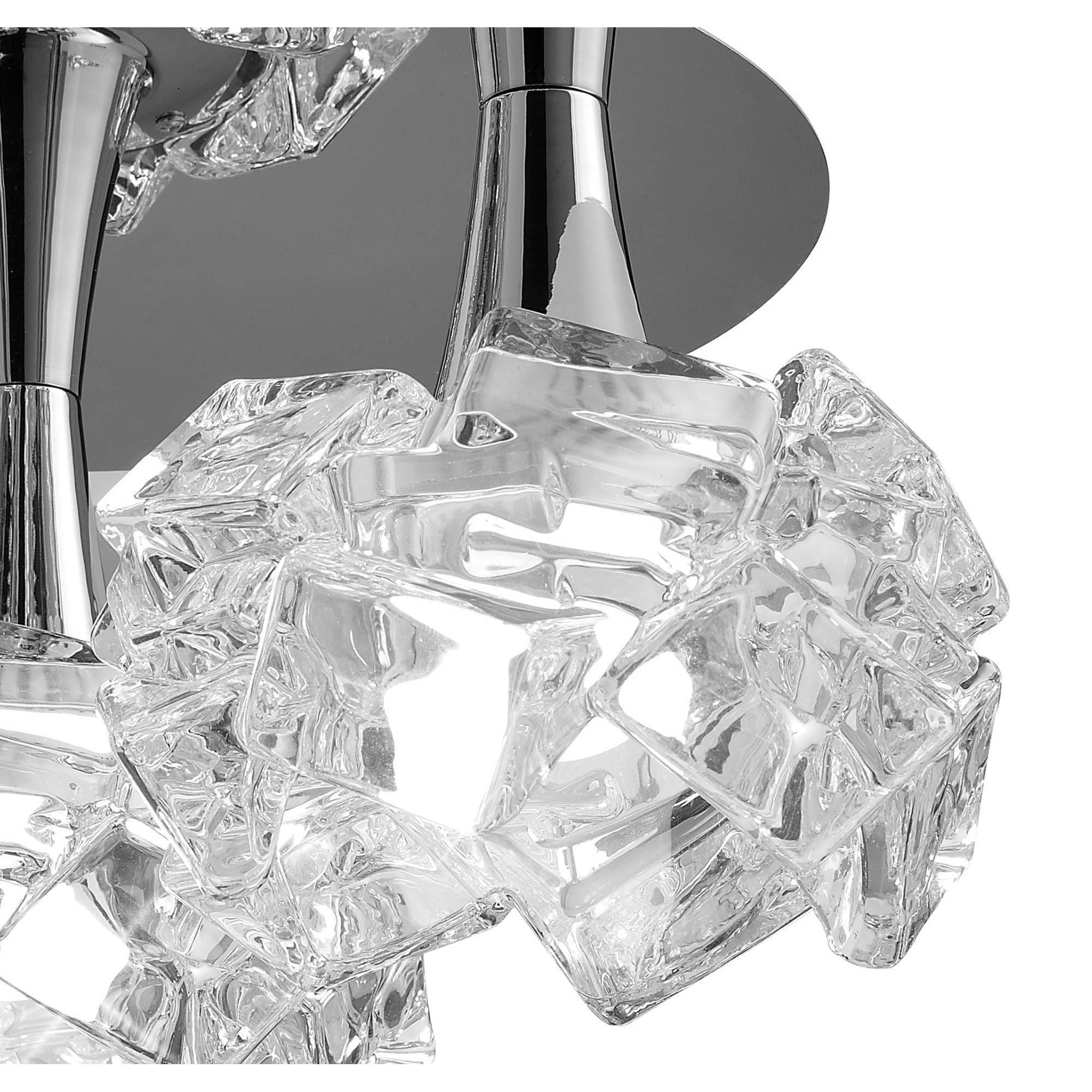 M3965 Artic Flush Ceiling 3 Light E27 Round Large Polished Chrome