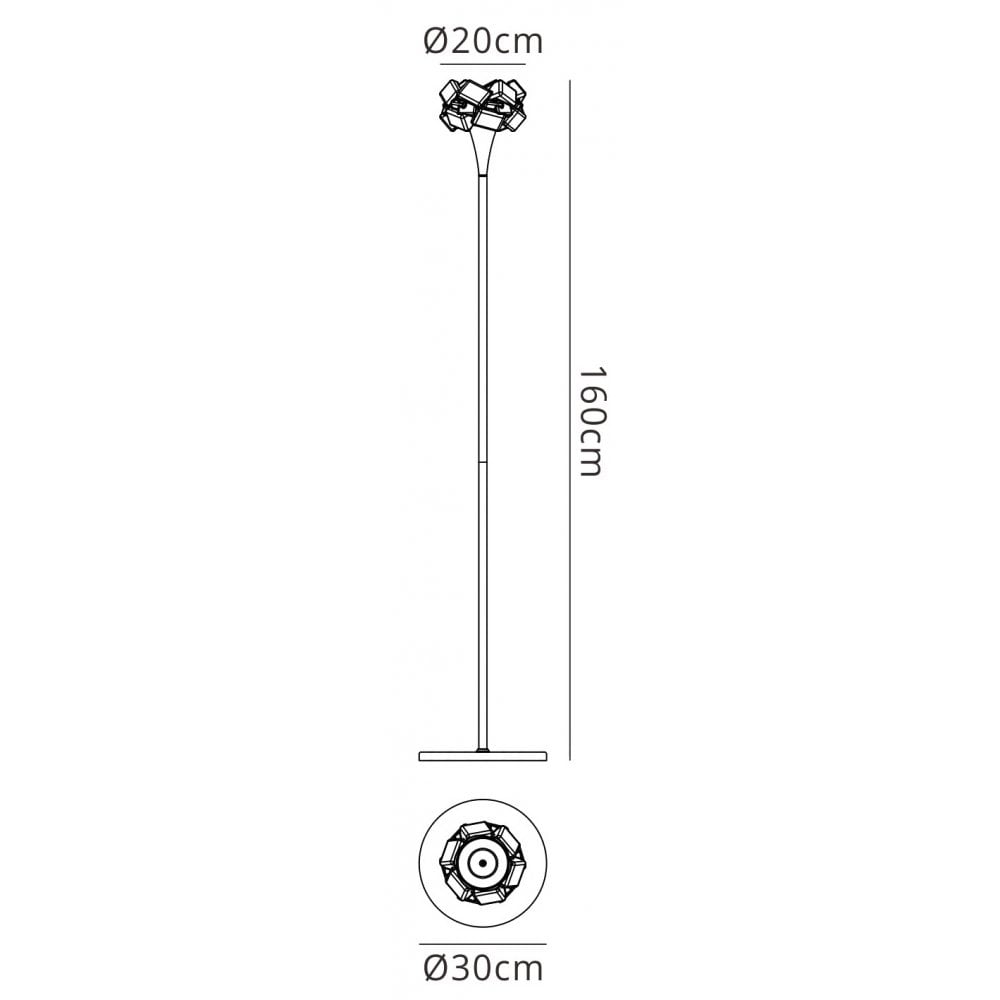 M3969 Artic Floor Lamp 1 Light E27 Polished Chrome