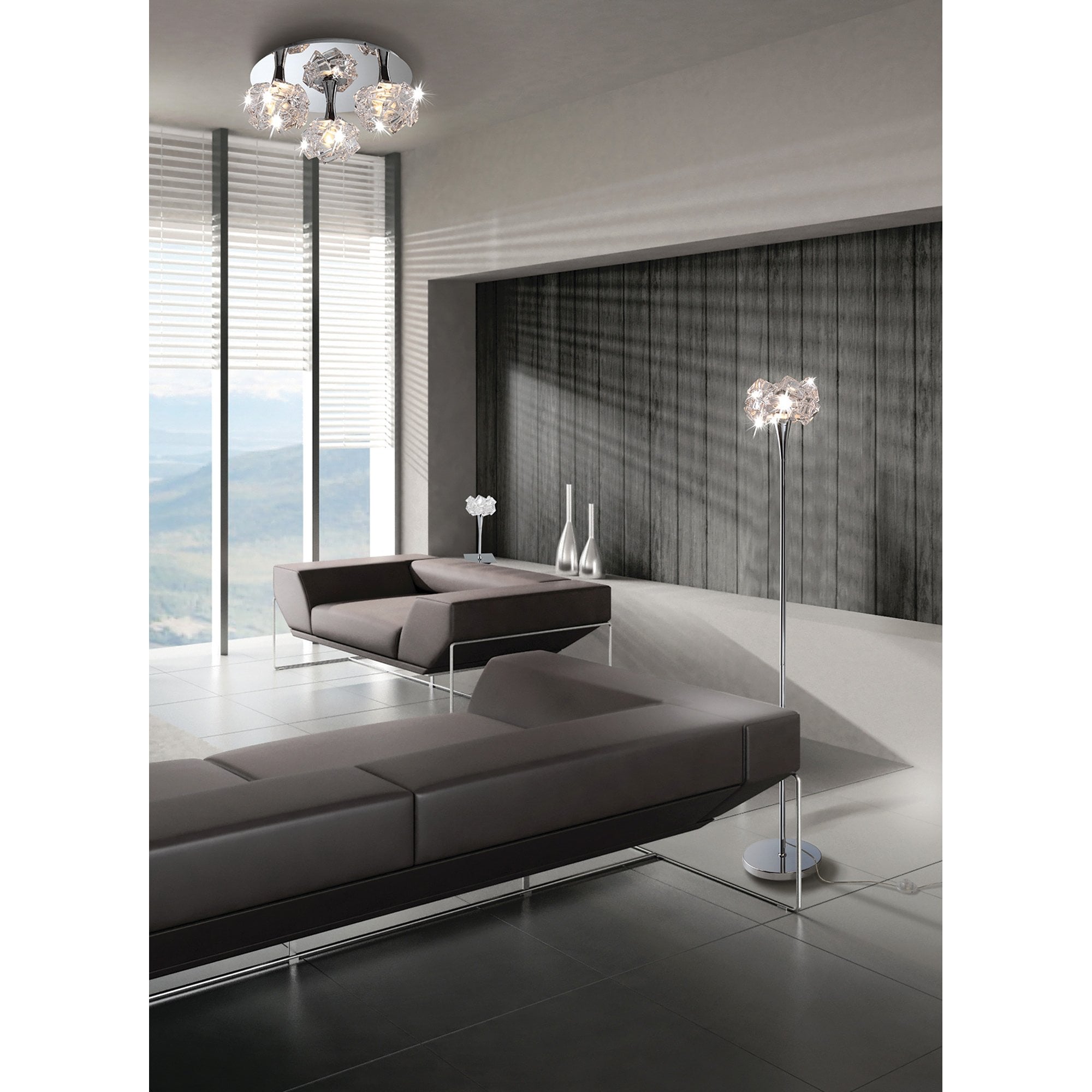 M3969 Artic Floor Lamp 1 Light E27 Polished Chrome