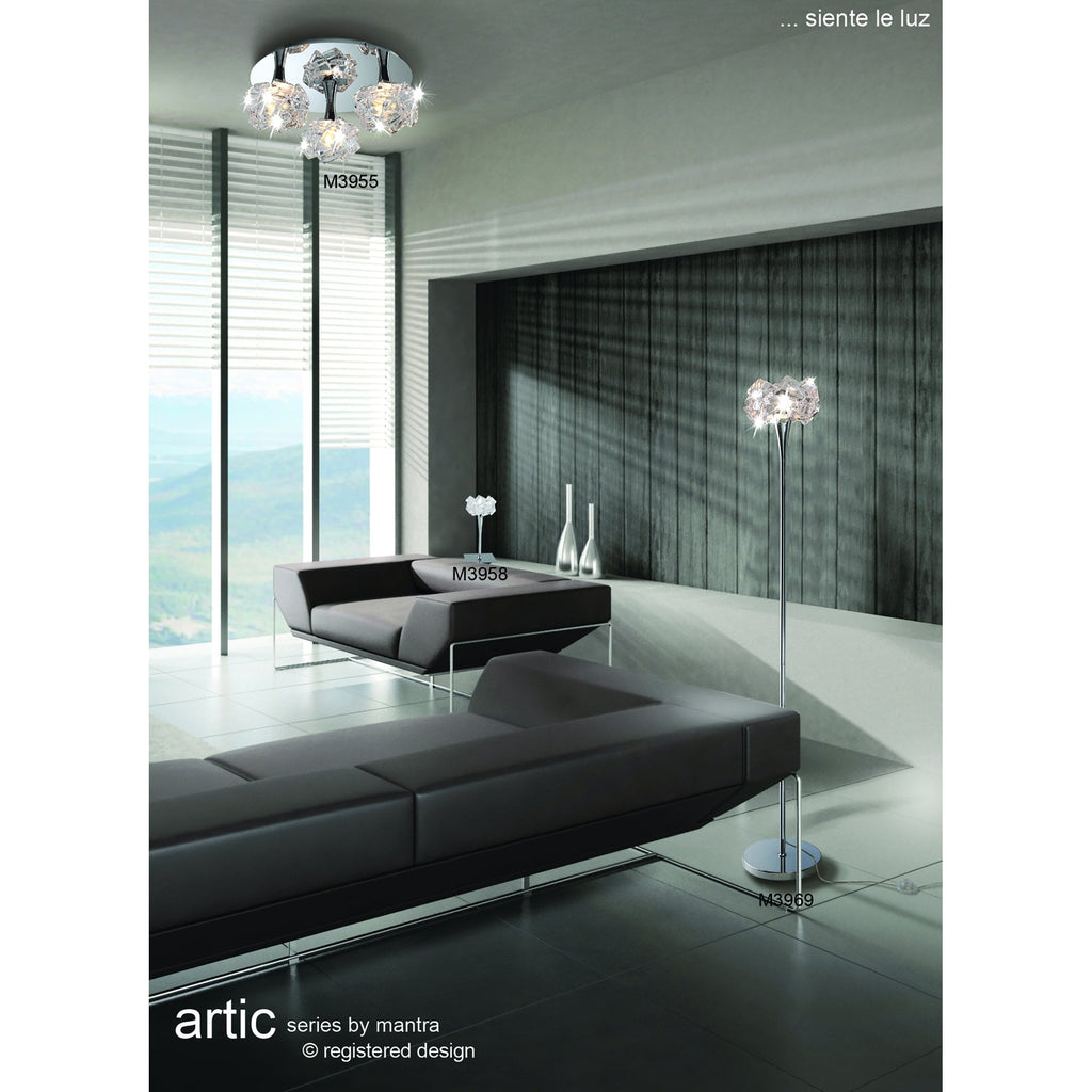 M3969 Artic Floor Lamp 1 Light E27 Polished Chrome