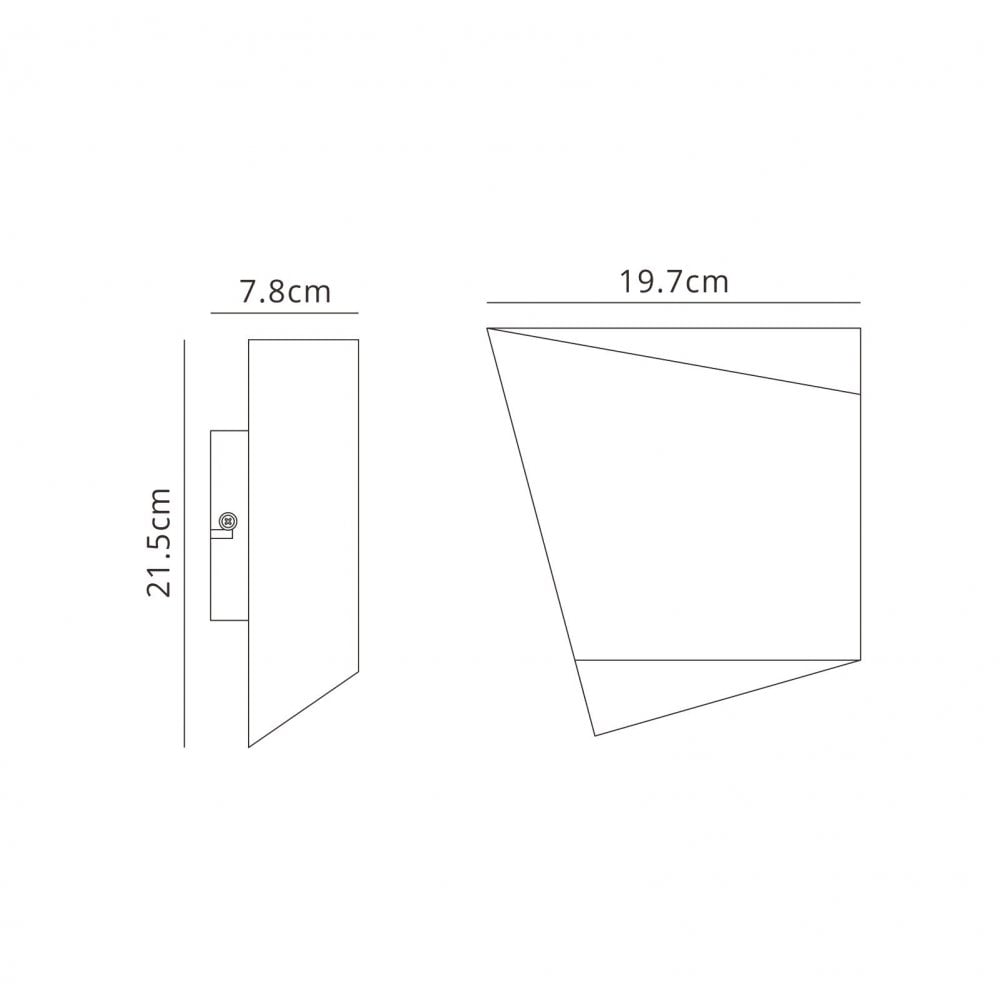 M6220 Asimetric Wall Light Rhombus 1 Light White