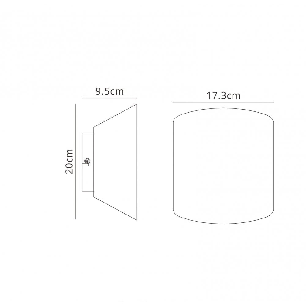 M6221 Asimetric Wall Light Curved 1 Light White