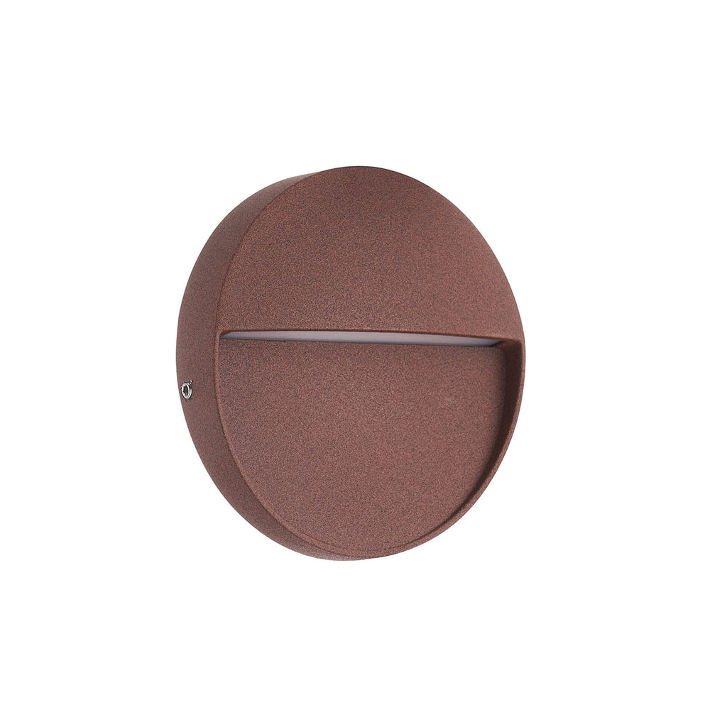 M7641 Baker Outdoor Wall Lamp Small Round 3W LED Rust Brown