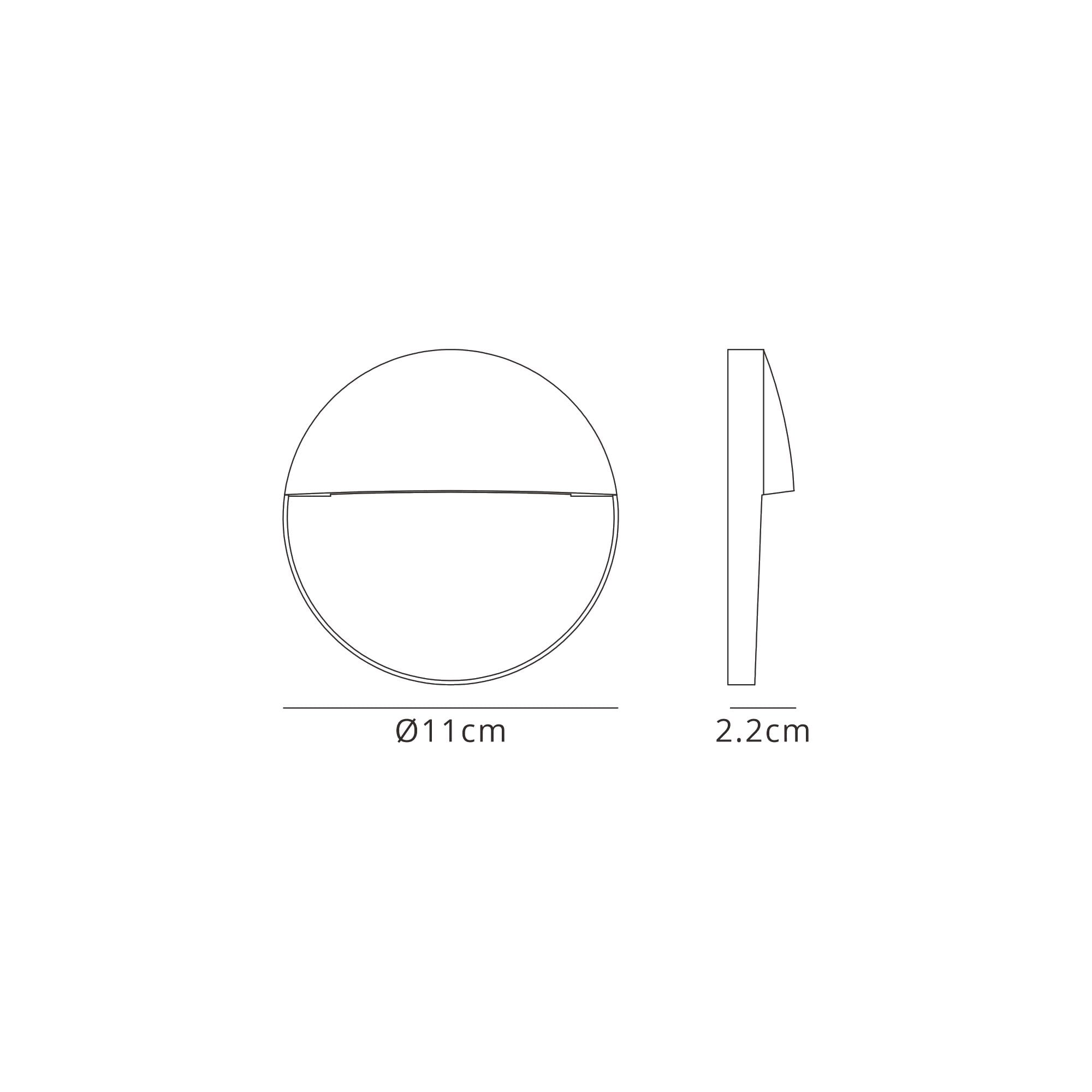 M7641 Baker Outdoor Wall Lamp Small Round 3W LED Rust Brown
