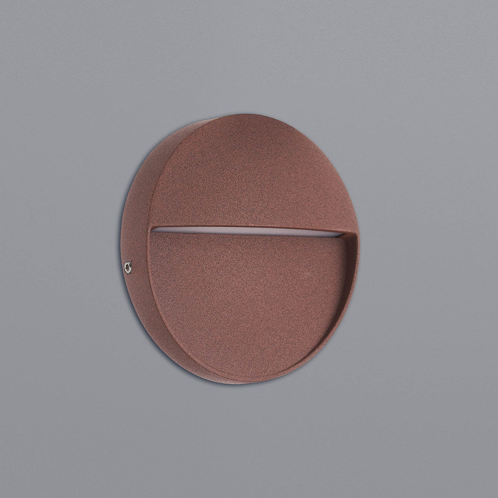 M7641 Baker Outdoor Wall Lamp Small Round 3W LED Rust Brown