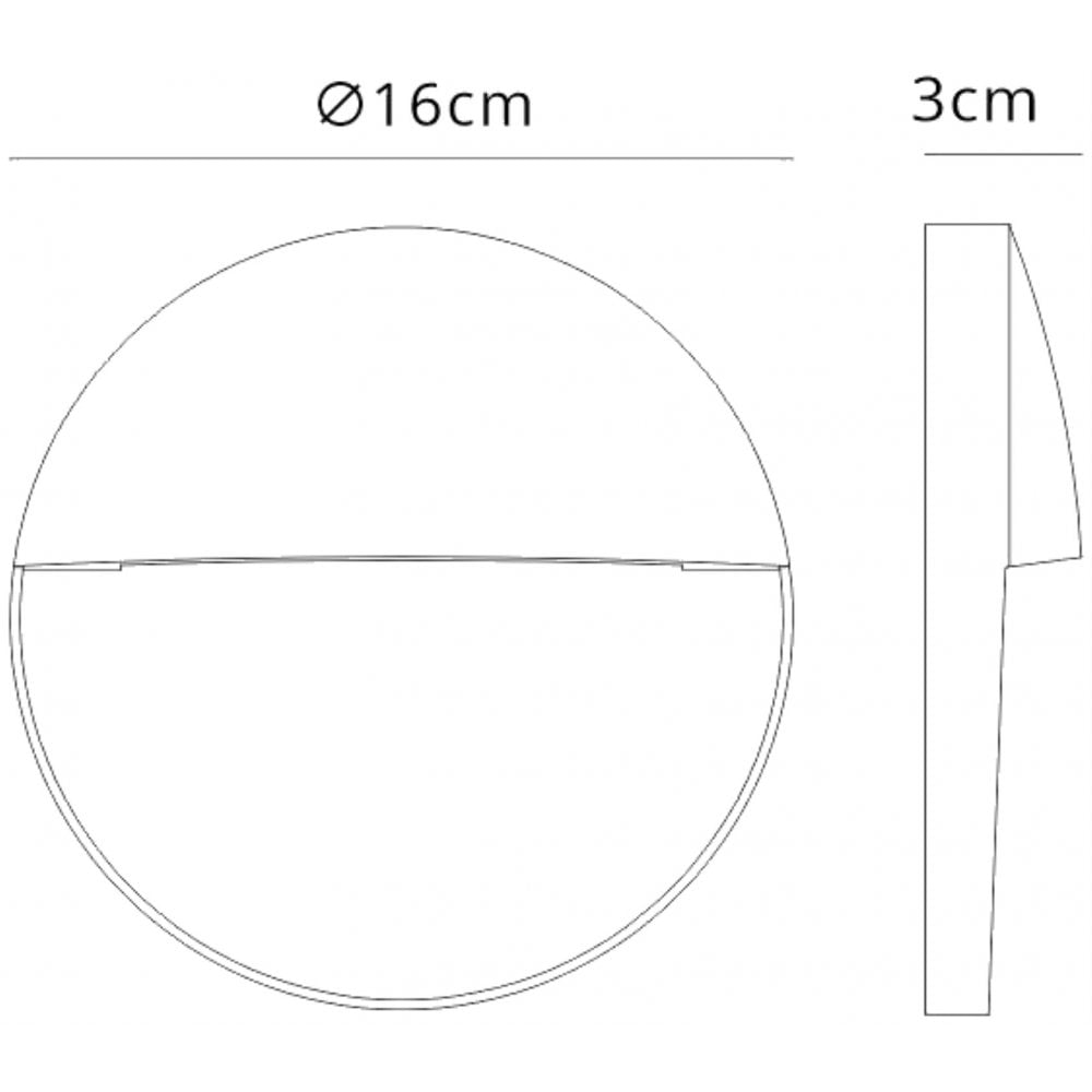 M7018 Baker Outdoor Wall Lamp Large Round 6W LED Sand White