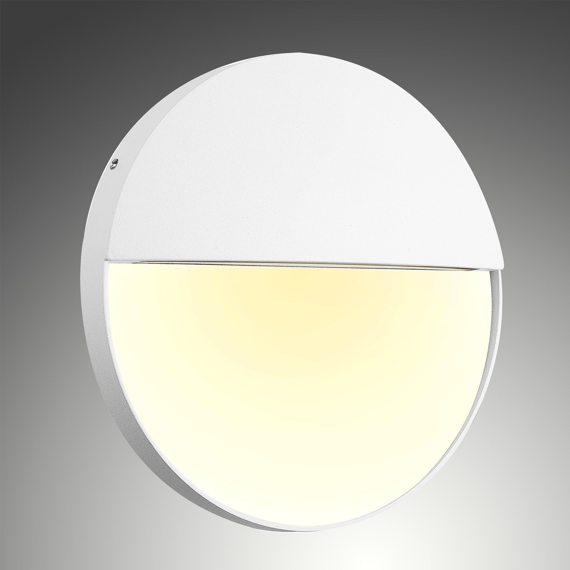 M7018 Baker Outdoor Wall Lamp Large Round 6W LED Sand White