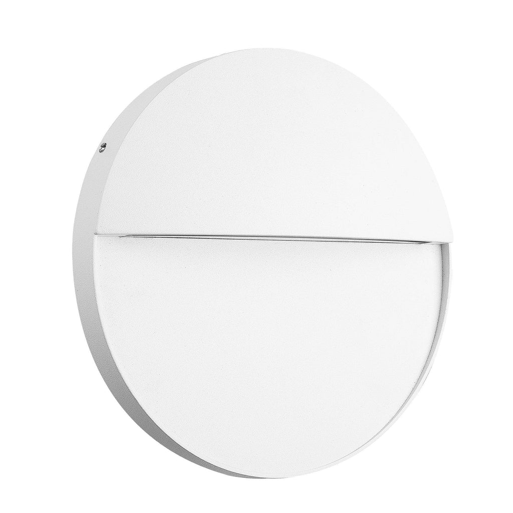 M7018 Baker Outdoor Wall Lamp Large Round 6W LED Sand White