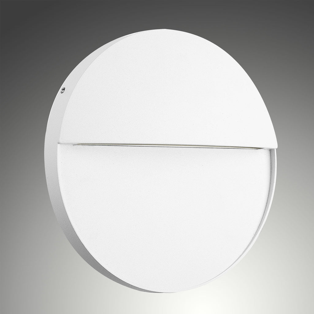 M7018 Baker Outdoor Wall Lamp Large Round 6W LED Sand White