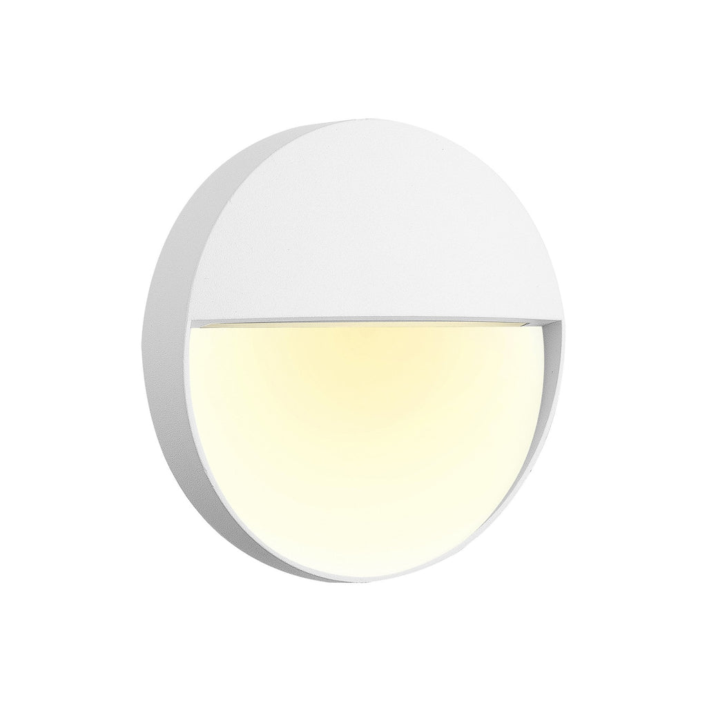 M7014 Baker Outdoor Wall Lamp Small Round 3W LED Sand White