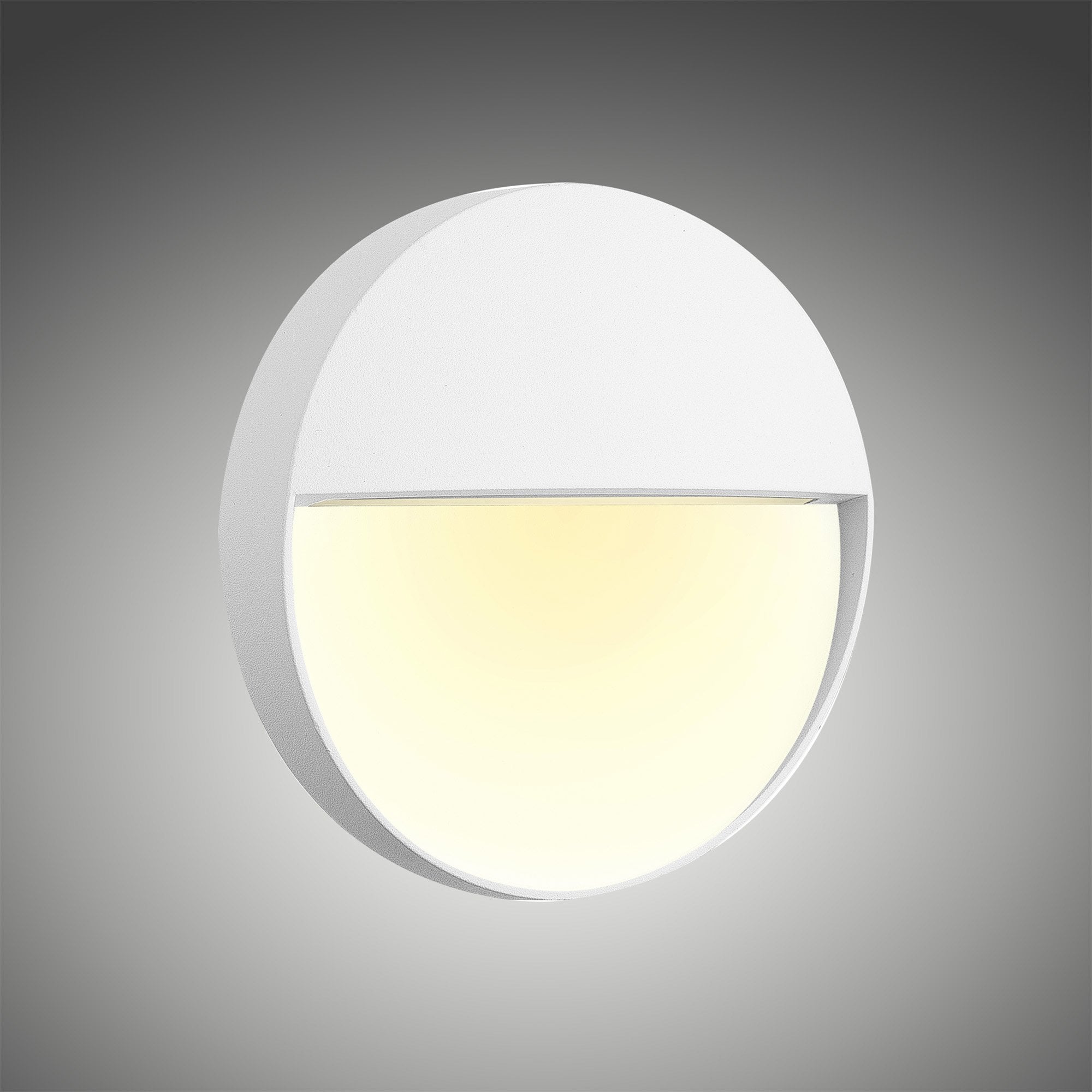 M7014 Baker Outdoor Wall Lamp Small Round 3W LED Sand White