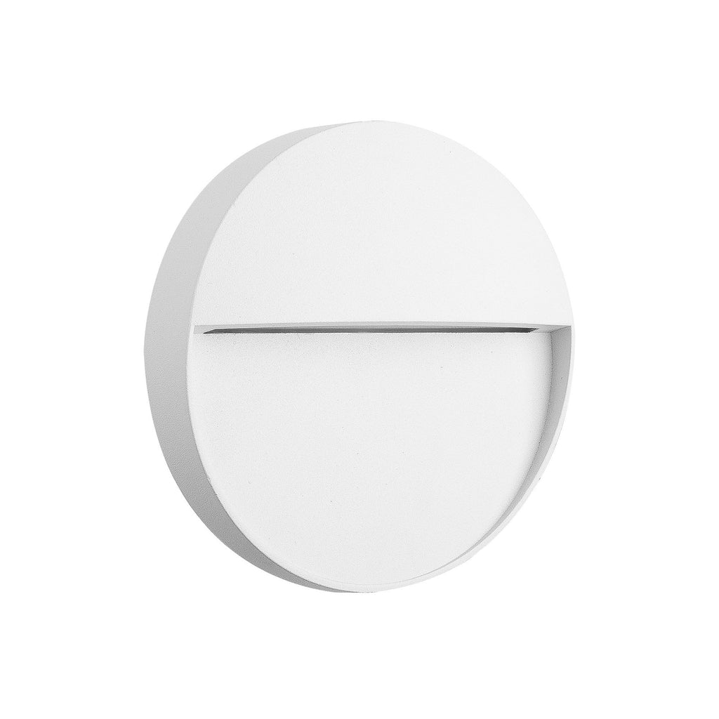 M7014 Baker Outdoor Wall Lamp Small Round 3W LED Sand White