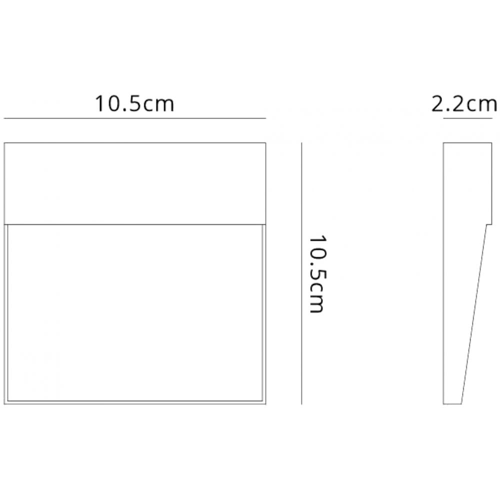 M7012 Baker Outdoor Wall Lamp Small Square 3W LED Sand White
