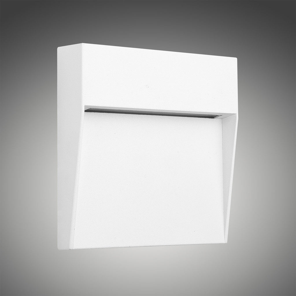 M7012 Baker Outdoor Wall Lamp Small Square 3W LED Sand White