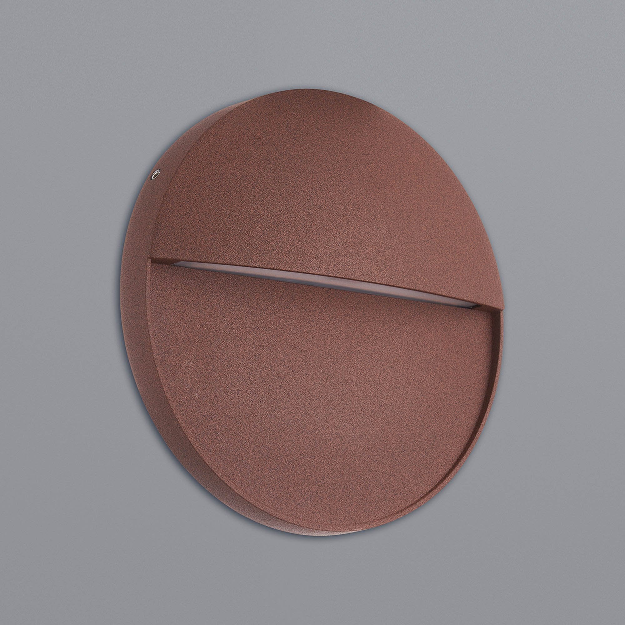 M7643 Baker Outdoor Wall Lamp Large Round 6W LED Rust Brown