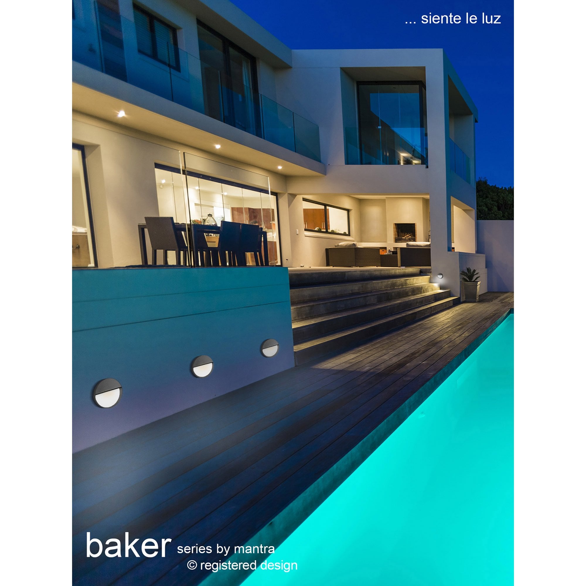 M7643 Baker Outdoor Wall Lamp Large Round 6W LED Rust Brown