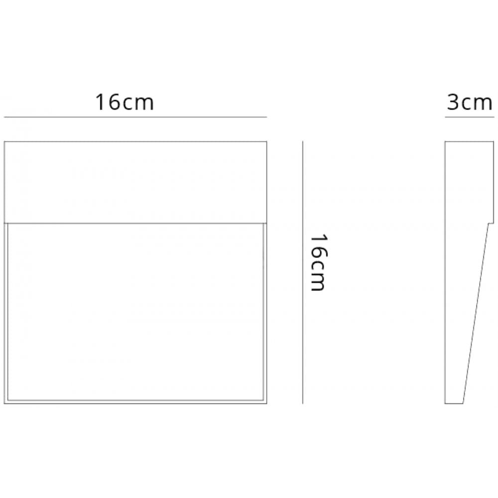 M7016 Baker Outdoor Wall Lamp Large Square 6W LED Sand White