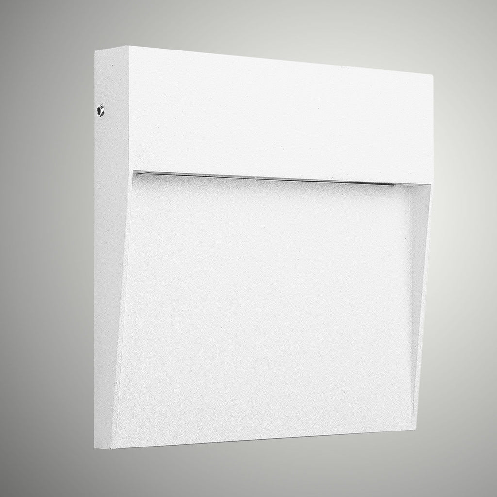 M7016 Baker Outdoor Wall Lamp Large Square 6W LED Sand White