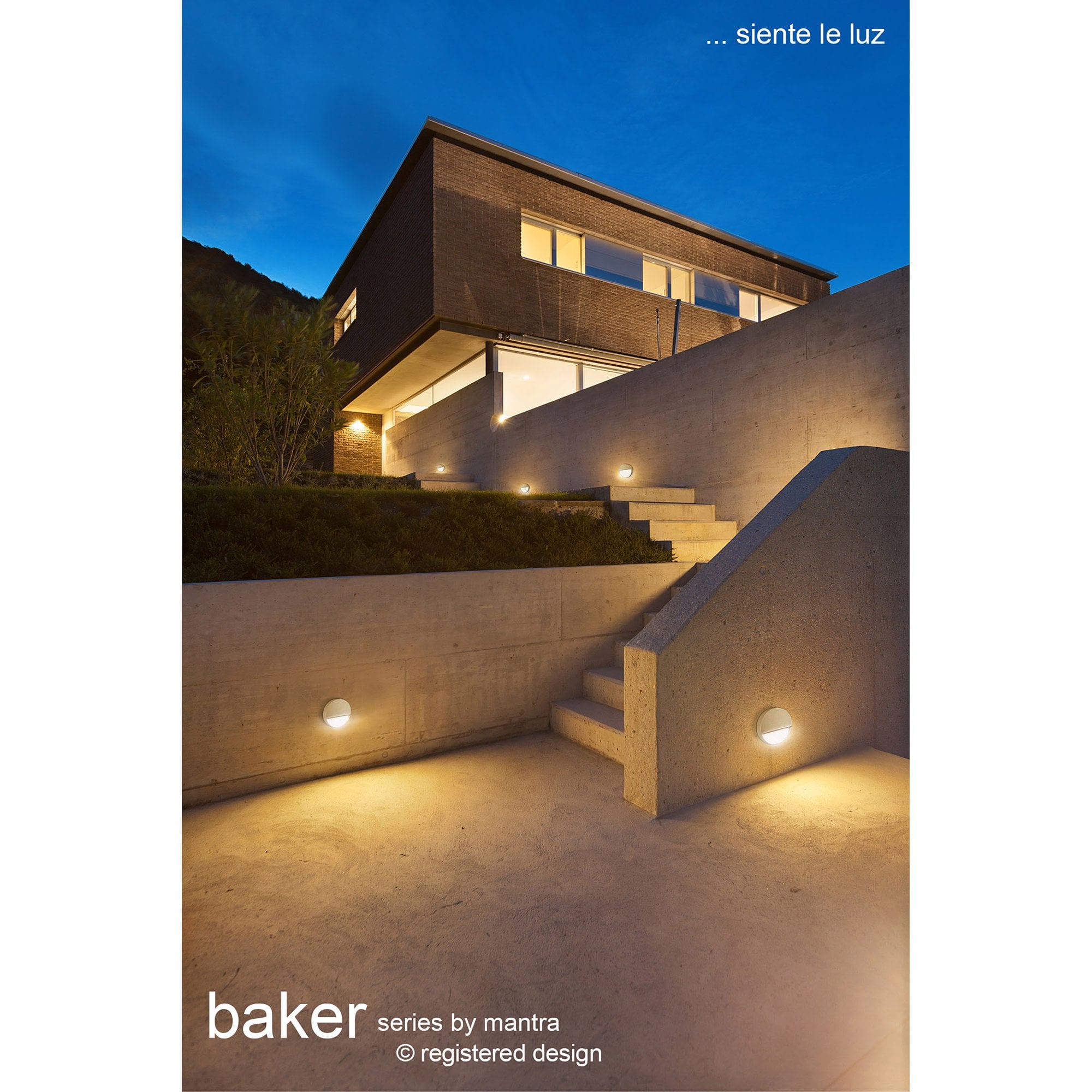 M7017 Baker Outdoor Wall Lamp Large Round 6W LED Anthracite