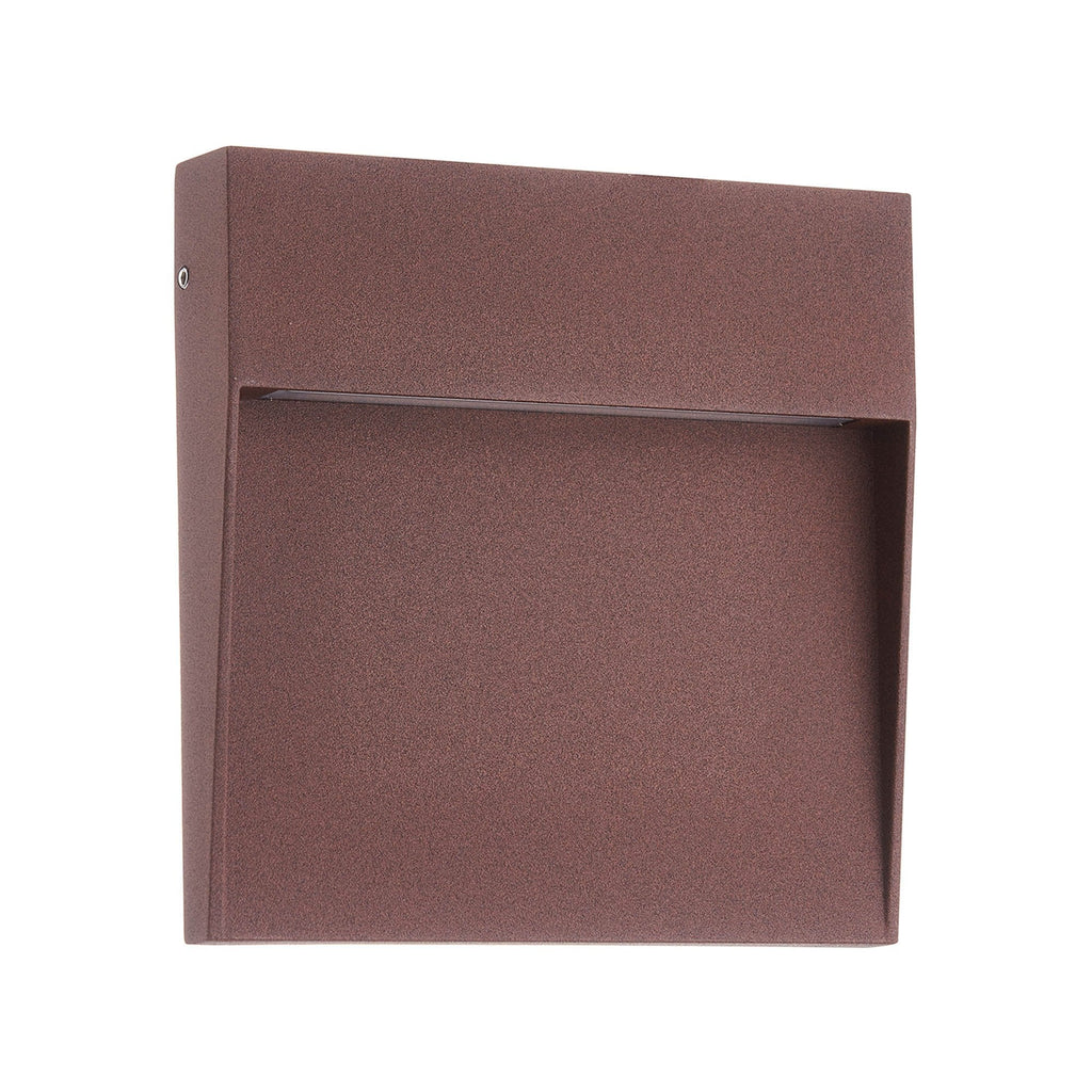 M7642 Baker Outdoor Wall Lamp Large Square 6W LED Rust Brown