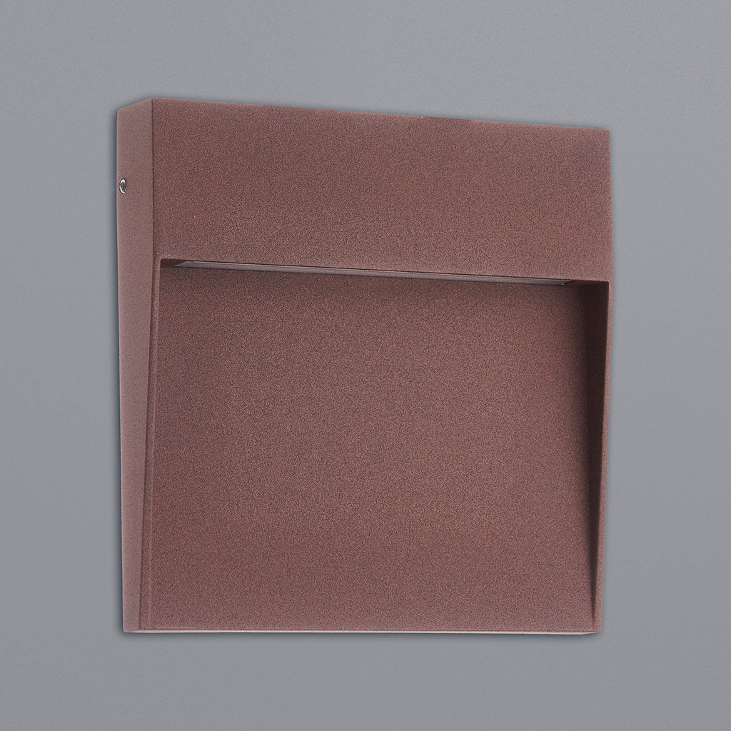 M7642 Baker Outdoor Wall Lamp Large Square 6W LED Rust Brown